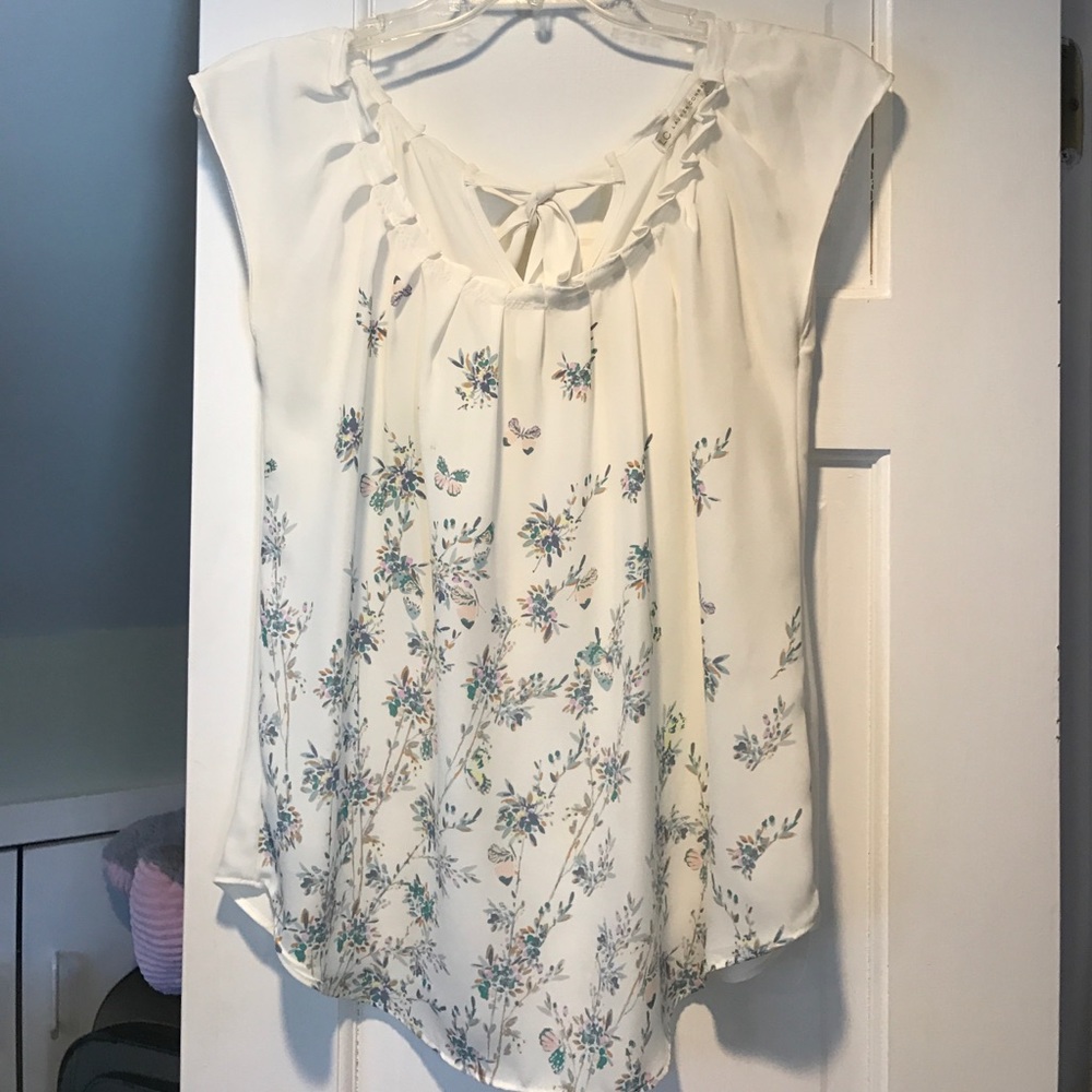 White floral blouse