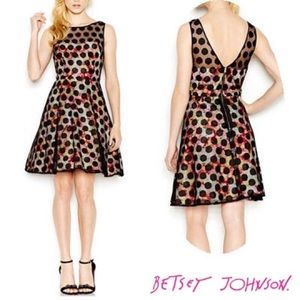 Betsey Johnson Multi Color Polka Dot Overlay Dress