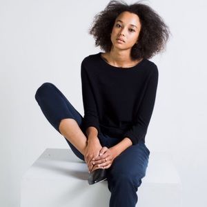 Everlane Seed Stitch Box Cut Sweater 100% Wool