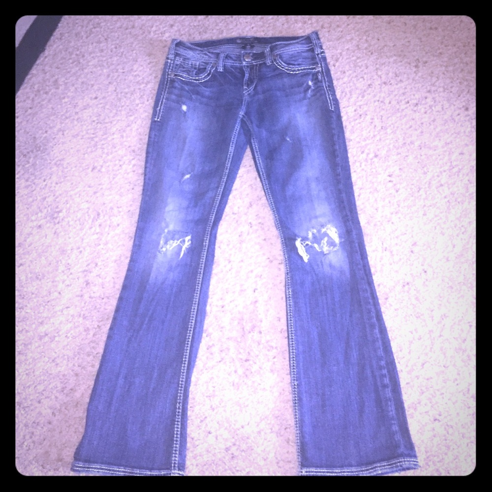 SILVER Jeans w / Bling  perfect  100%  authentic