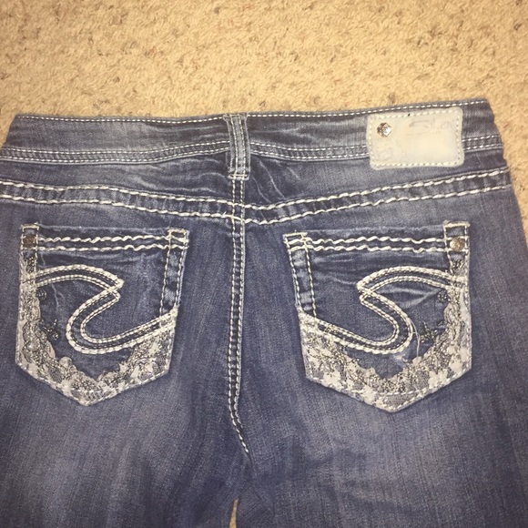 SILVER Jeans w / Bling  perfect  100%  authentic - Picture 3 of 4