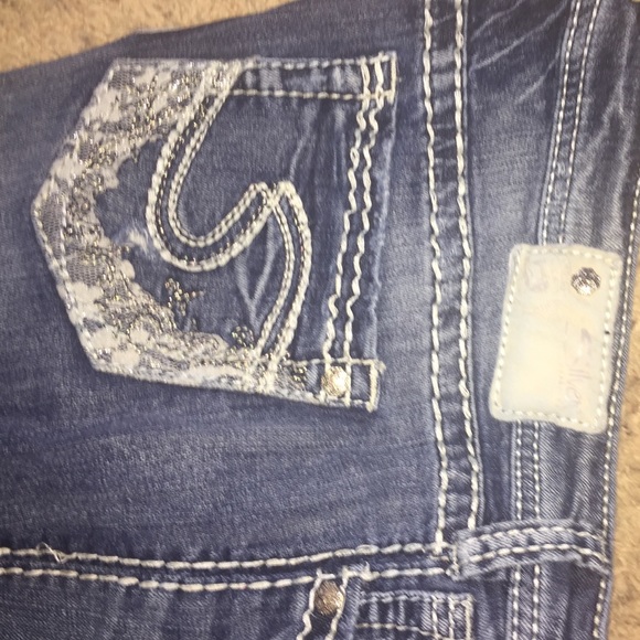 SILVER Jeans w / Bling  perfect  100%  authentic - Picture 4 of 4