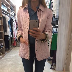 Light pink Burberry quilted jacket