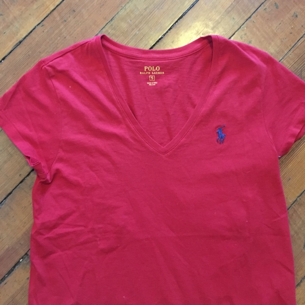 S POLO RALPH LAUREN RED TEE SHIRT