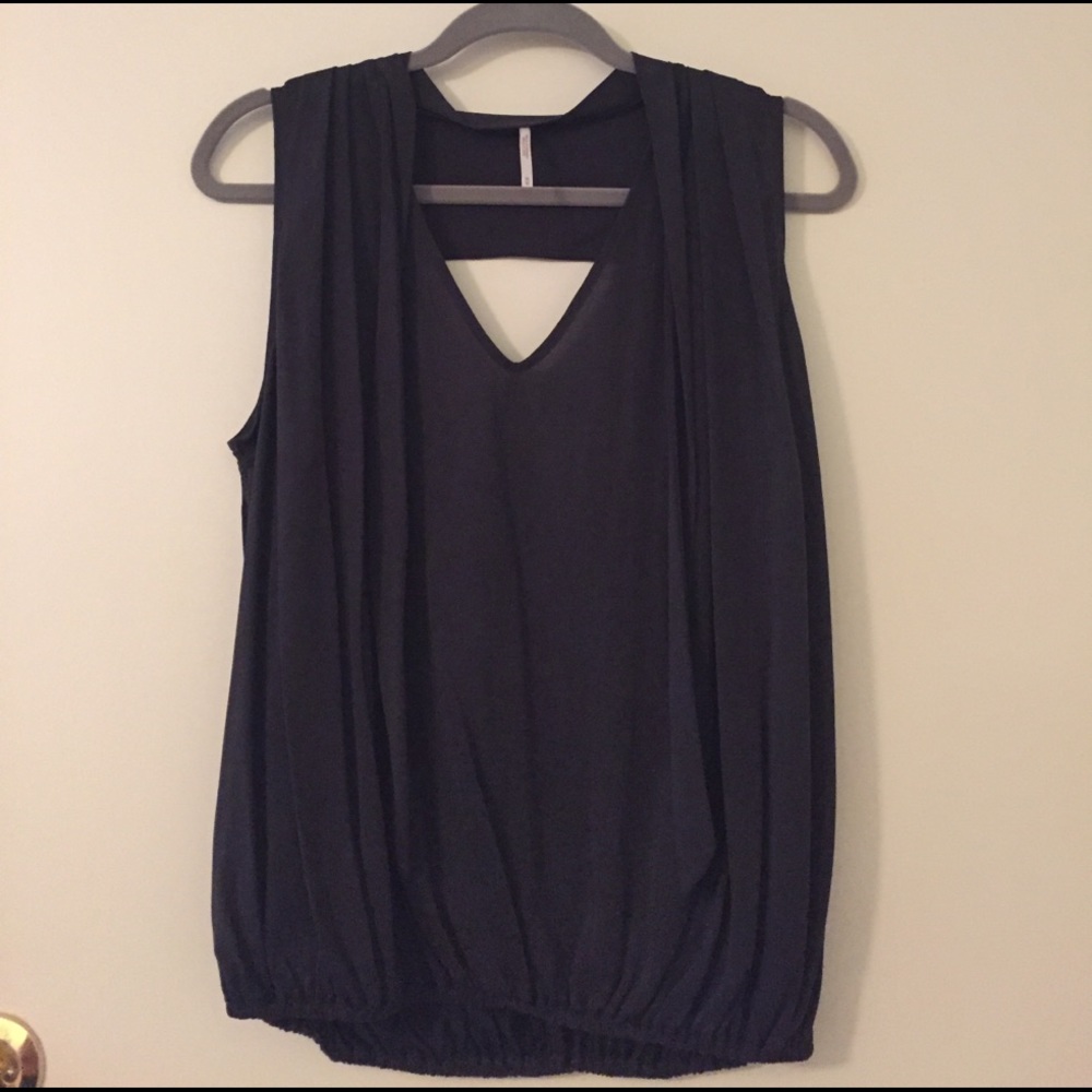 Free People charcoal sleeveless top