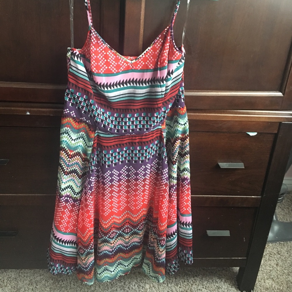 Multi colored tribal print dress