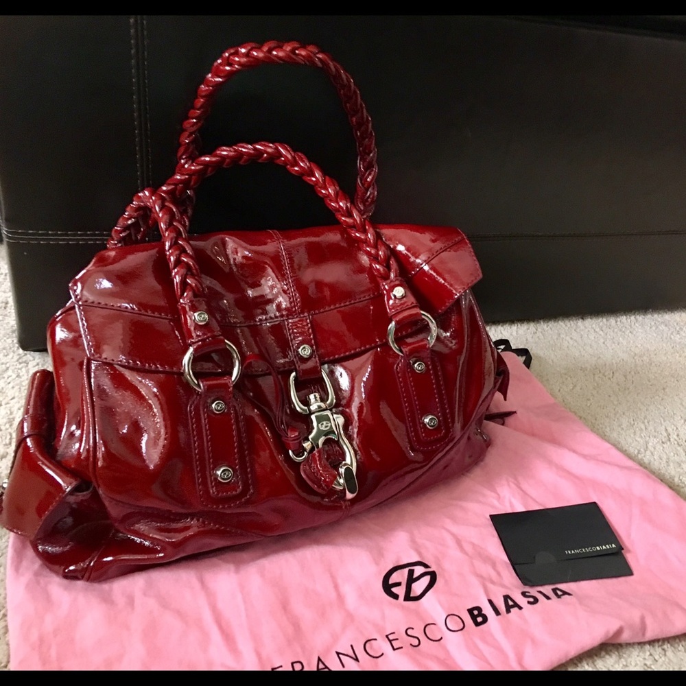 Francesco Biasia "Secret Love" Red Leather Handbag