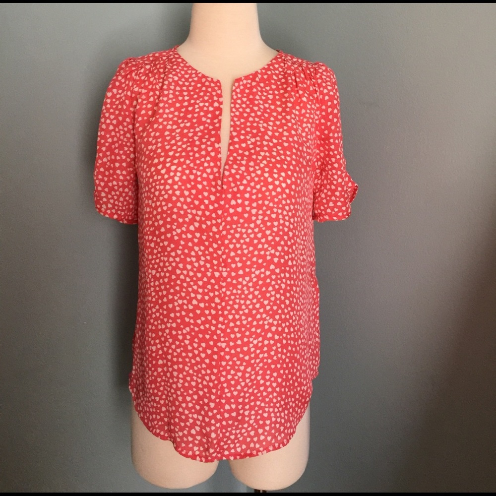 Joie silk heart blouse size S