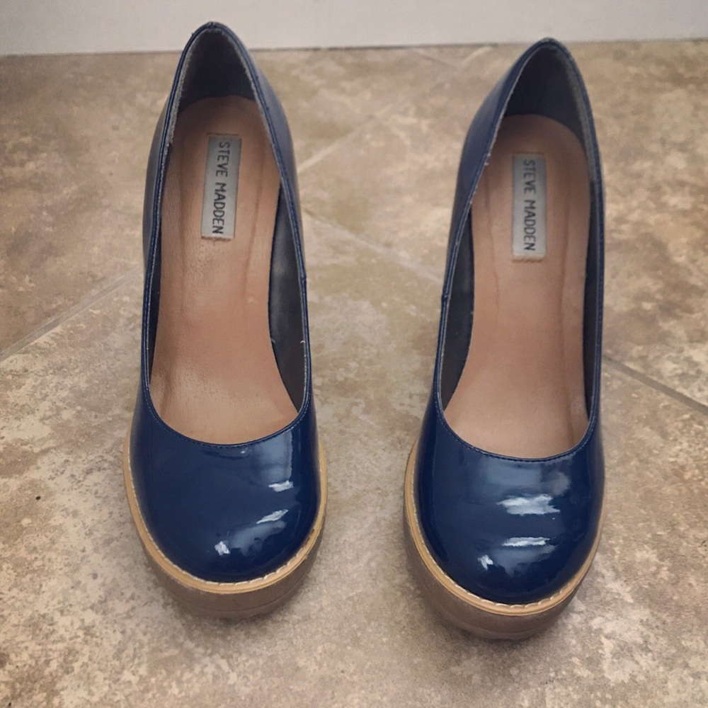 Navy Patent Heels