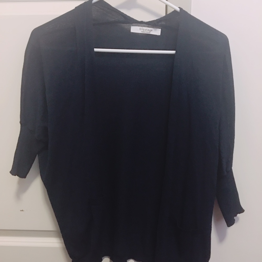 navy cardigan
