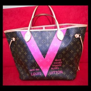 TRADED~ Authentic Louis Vuitton Neverfull mm 'v'