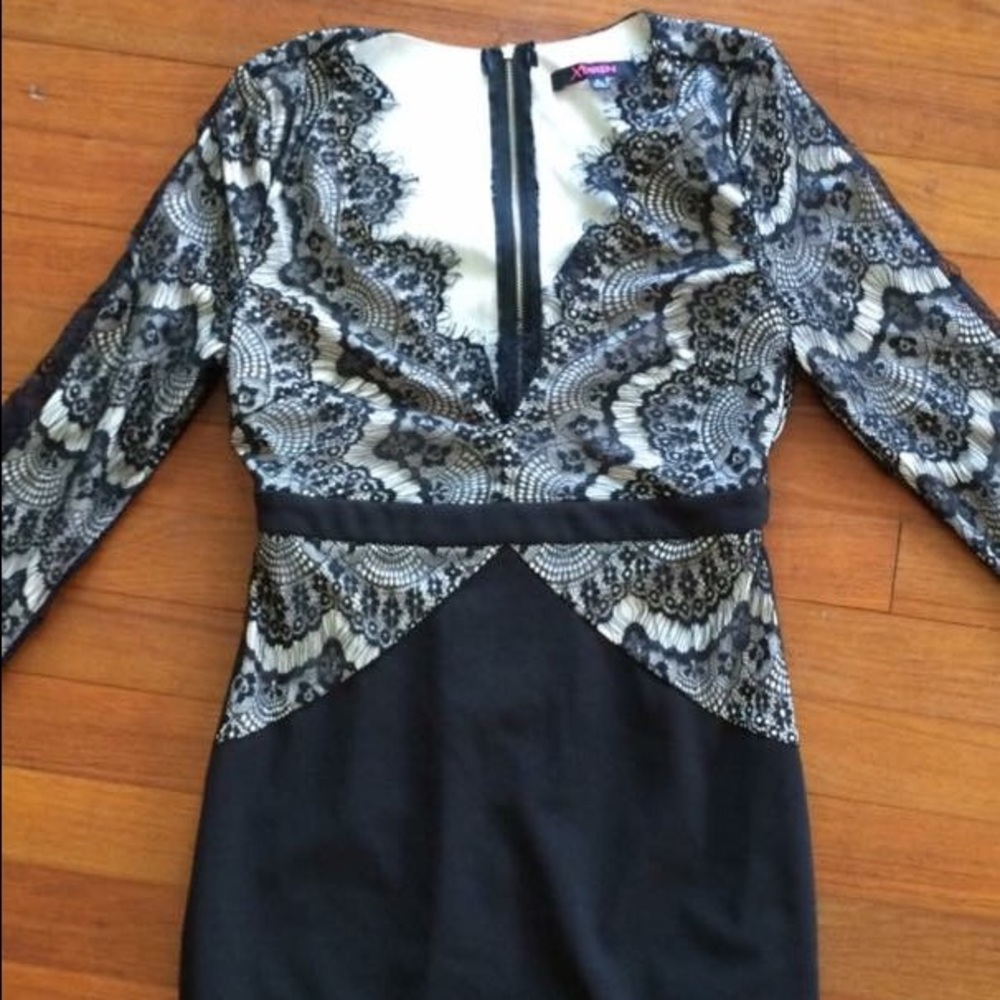 Black lace cocktail dress Small