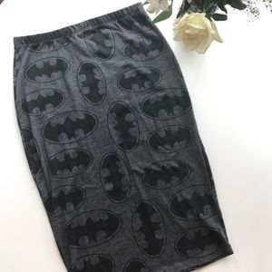 Batman Print Pencil Skirt
