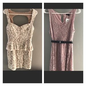 Two dresses one pink one white