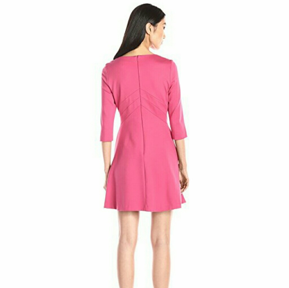 NWT! PINK STRUCTURED BODYCON TEACUP DRESS SZ 8 - Picture 2 of 7