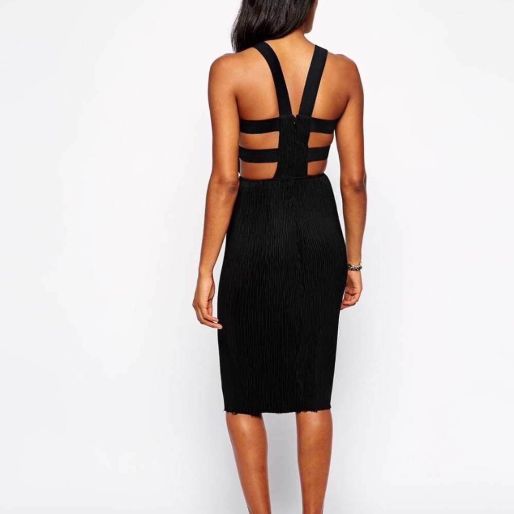 Shakuhatchi Stretch Pleat Harness Dress in Blue