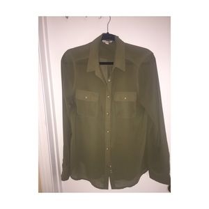 Women's army green blouse