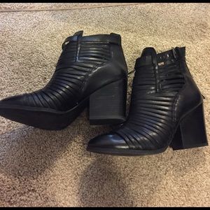 Black strappy booties