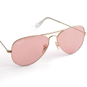 Rose colored ray-ban w/ gold frame. Make a offer!