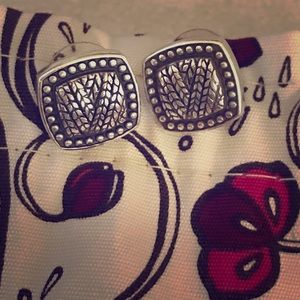 Brighton Silver Square Earrings