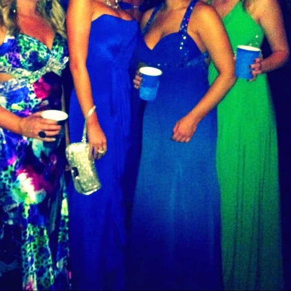 Nicole Miller royal blue formal gown, stunning!
