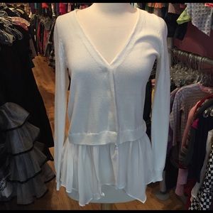 Aqua S White cardigan  with peplum b1