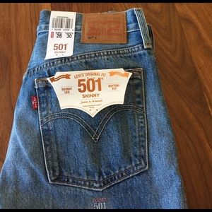 New Levi's 501 Skinny Jeans