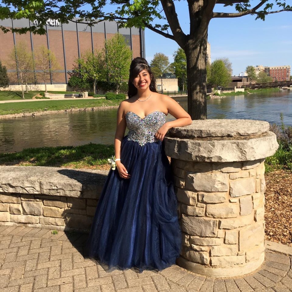 Navy blue prom dress