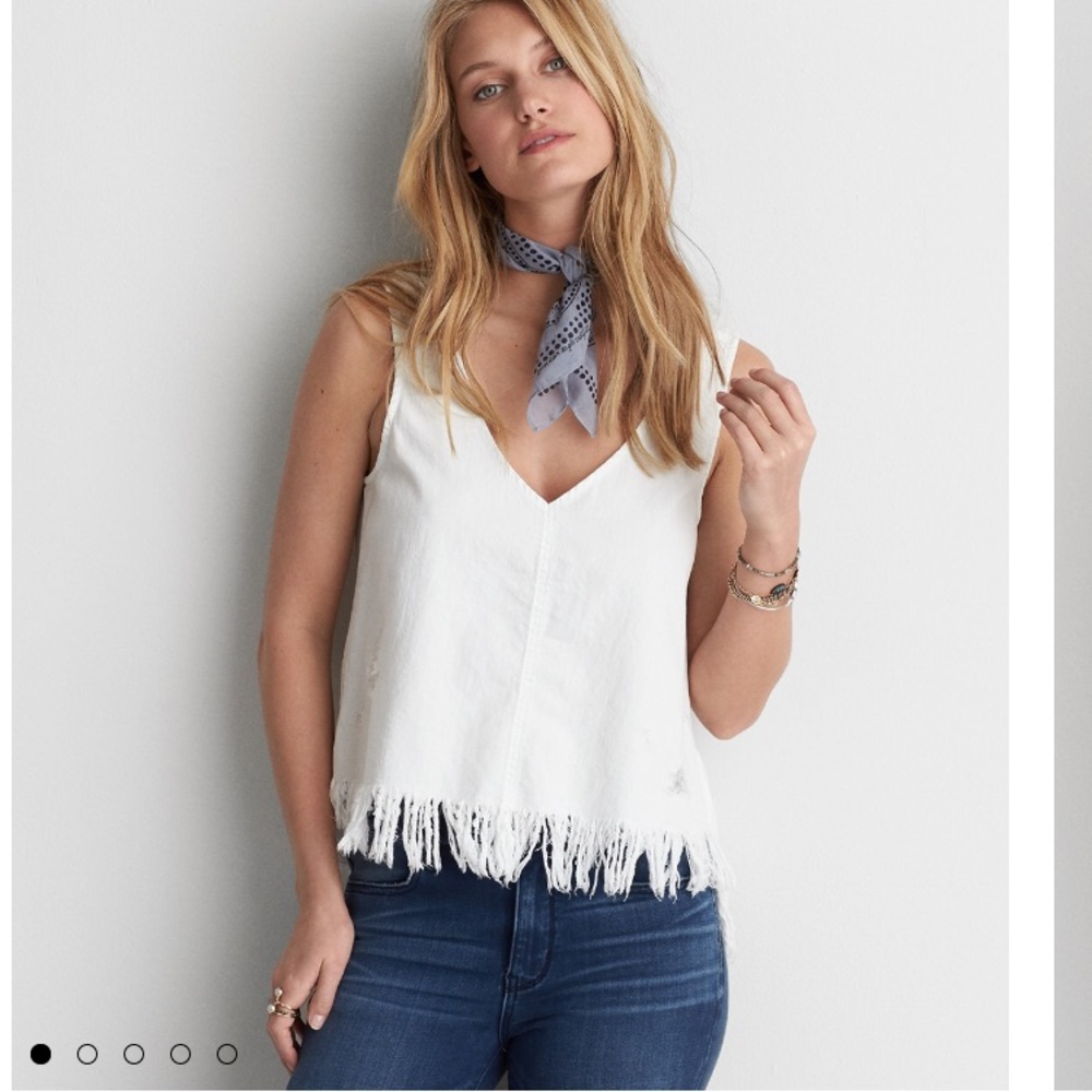 AEO Destroyed Denim Tank