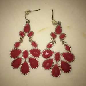 Red dangle earrings