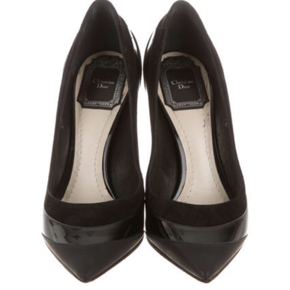 Christian Dior Blue Black patent leather size 6