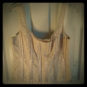 SALE Gianni Bini Ivory Sedonia Corset Cami Top