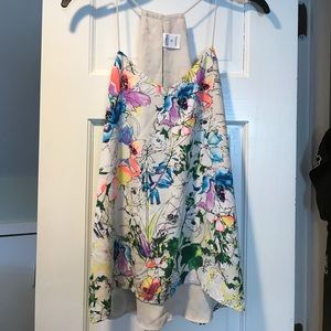 Express white and watercolored floral top