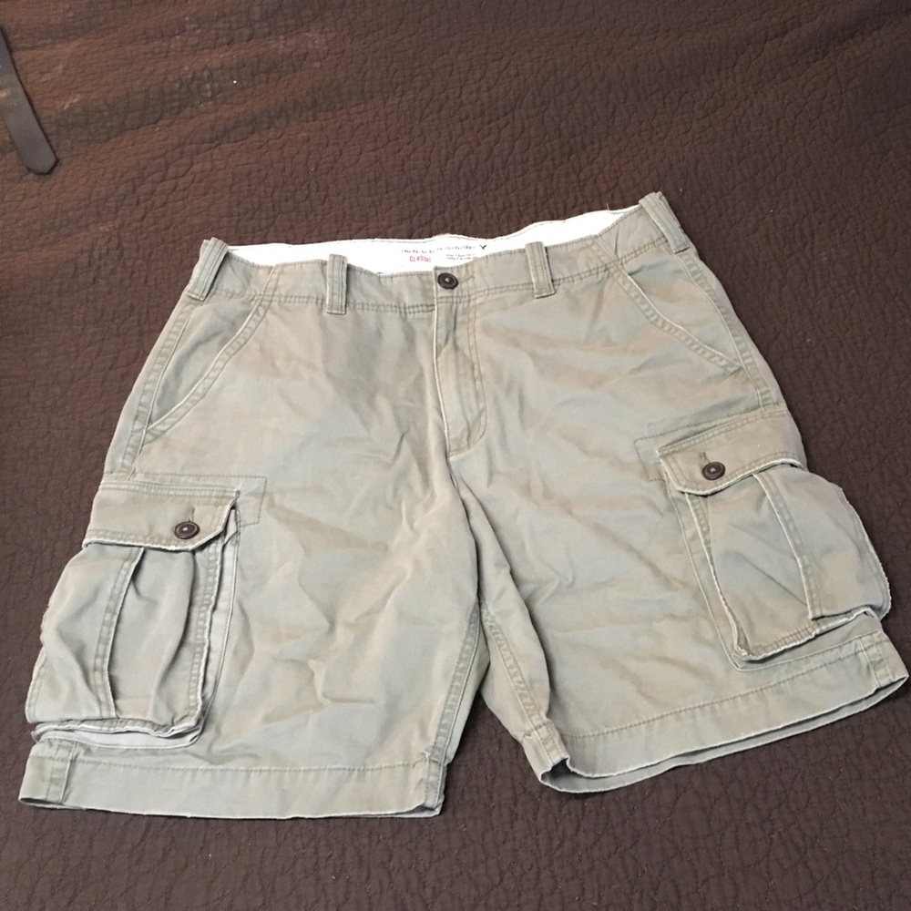 Mens Cargo Shorts Olive Green American Eagle 38