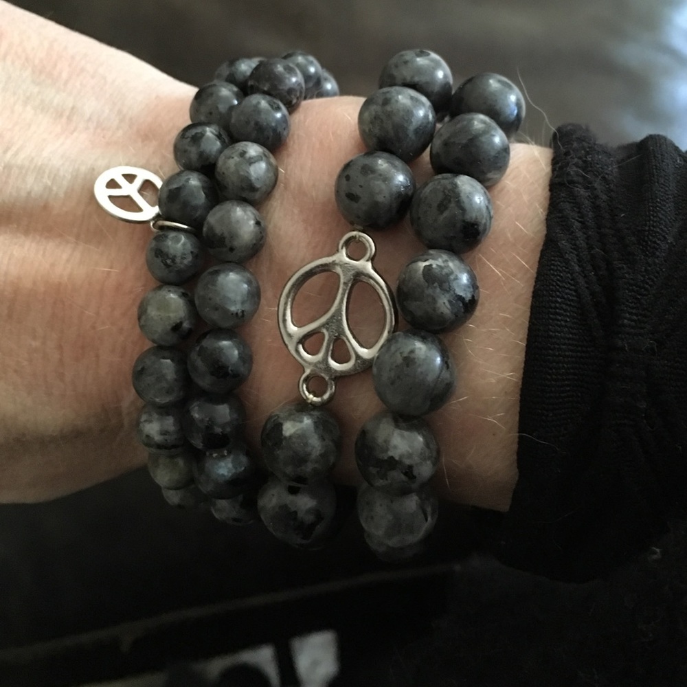 Yoga bead bracelets.
