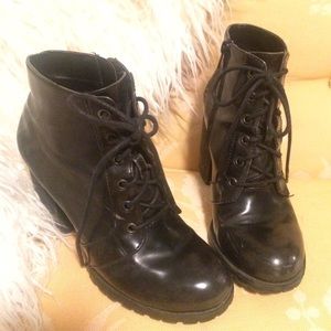 Pleather black boots