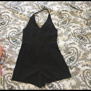 Black halter top romper