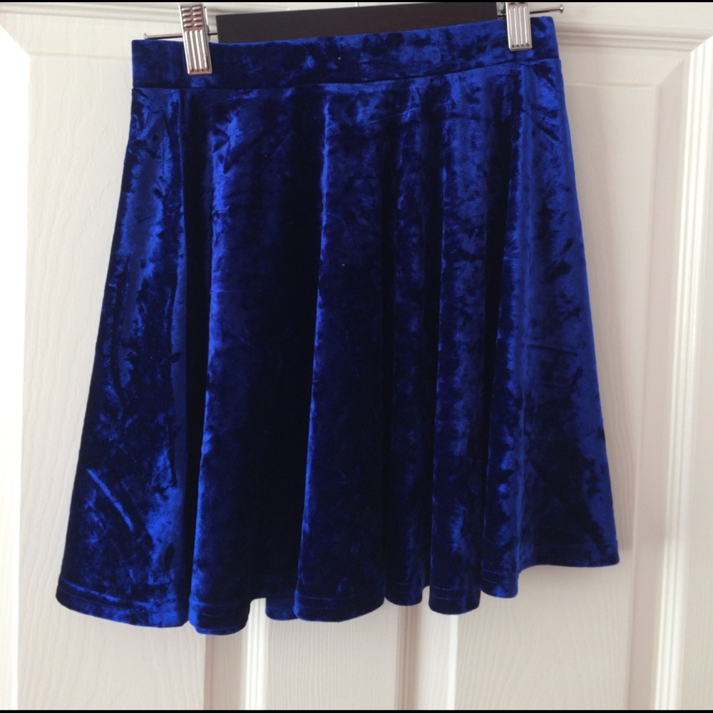 Blue Velvet Skirt