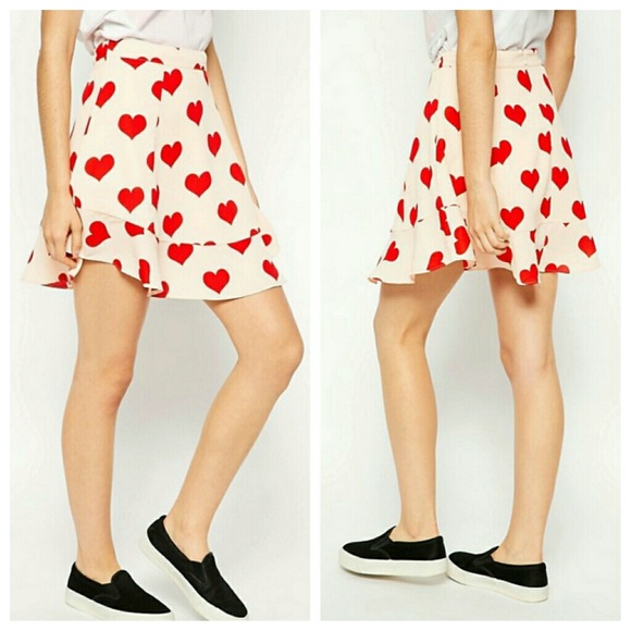 pink skirt red hearts
