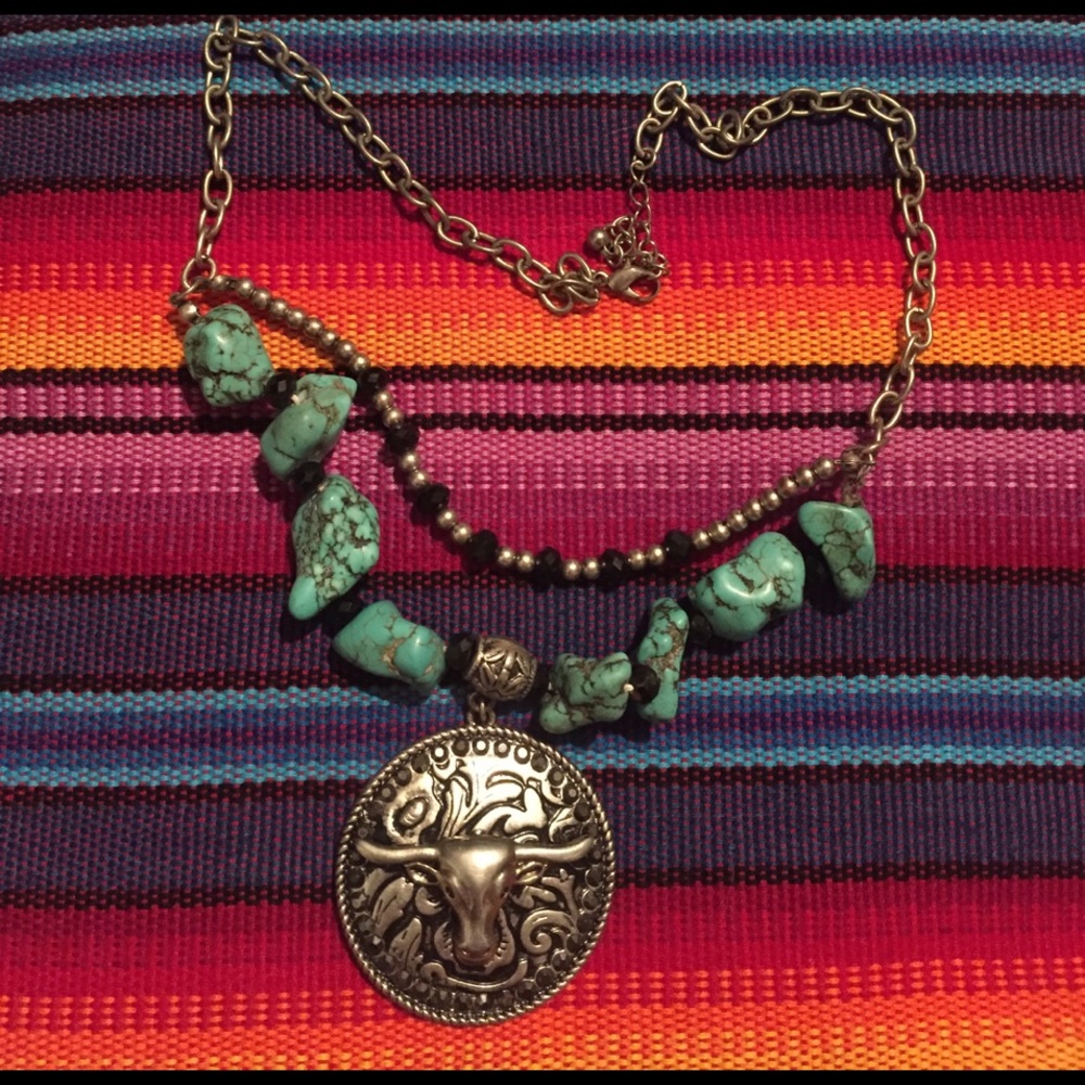 ❌SOLD❌ Turquoise Bull Necklace
