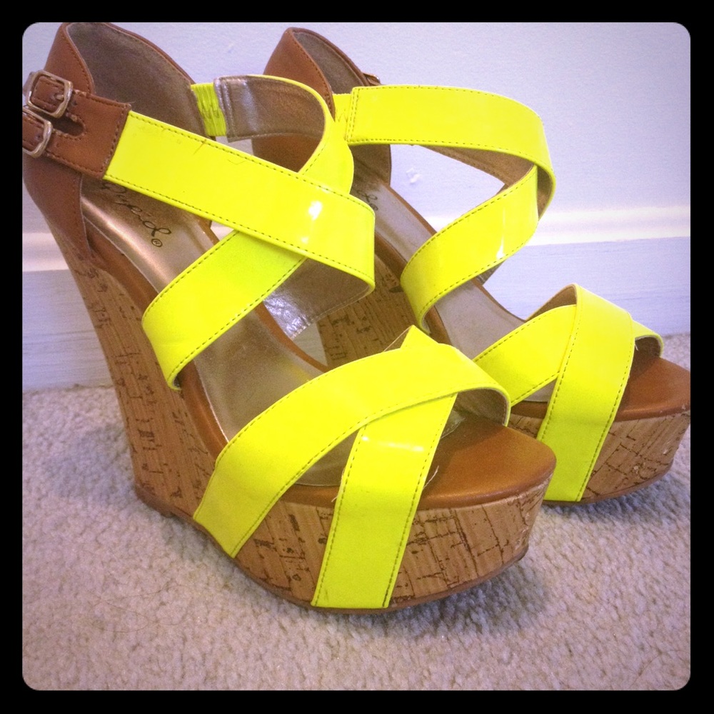 Neon Yellow Wedges