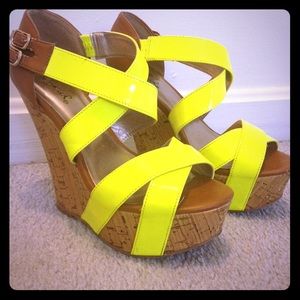 Neon Yellow Wedges