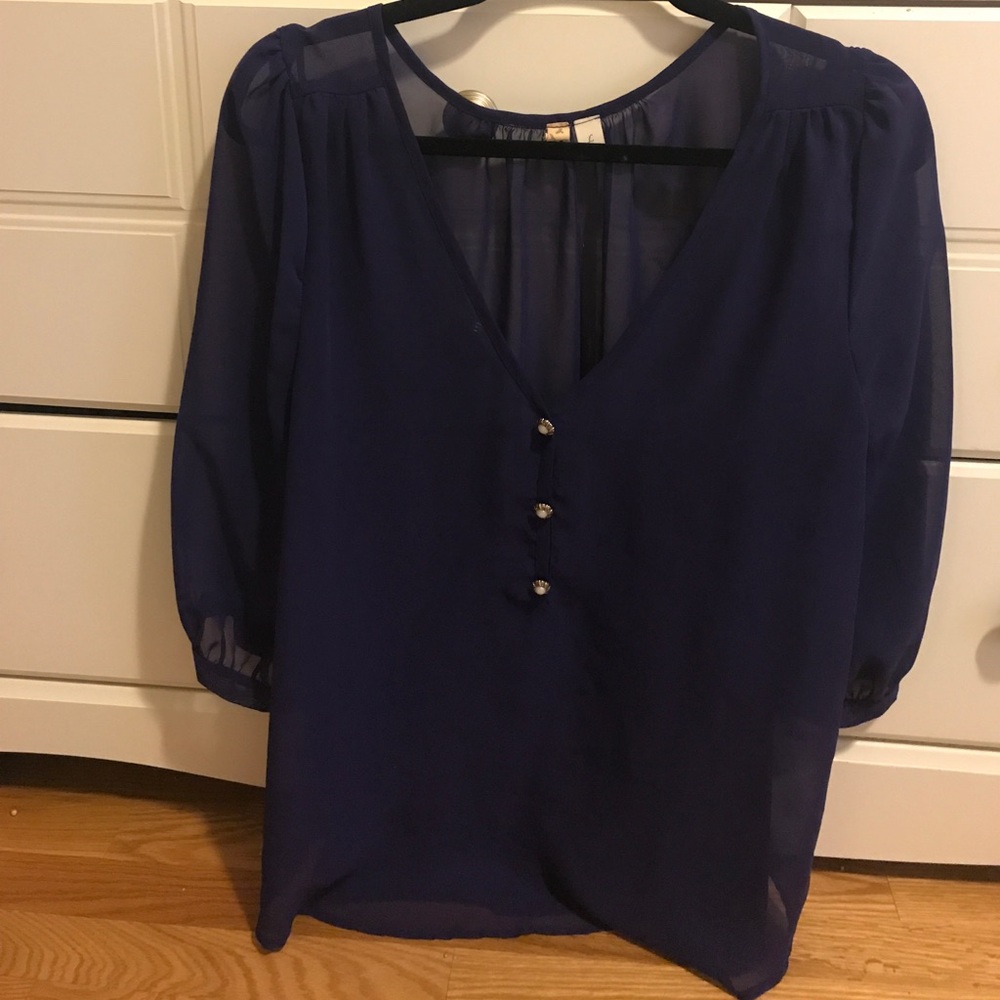 Indigo chiffon blouse!