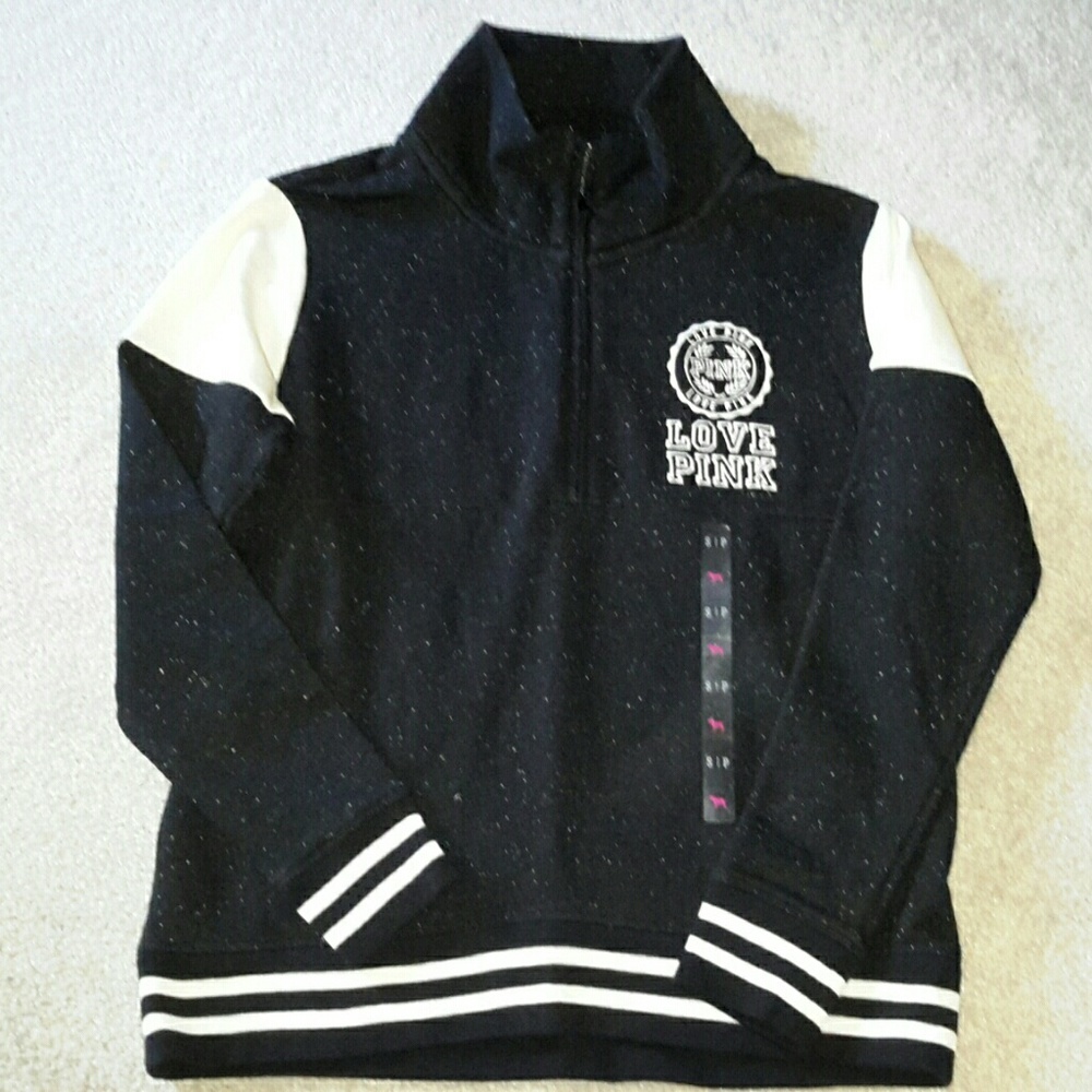 SALE...Victoria's Secret PINK 1/2 zip-up Sweatshirt NWT