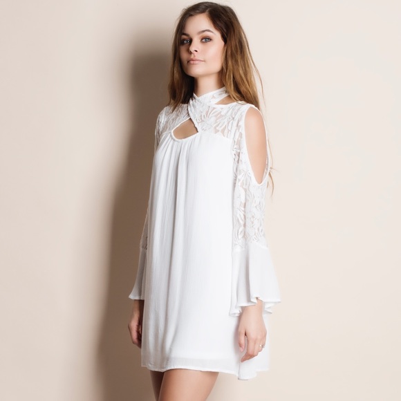 Lace Cold Shoulder Dress - Picture 2 of 5