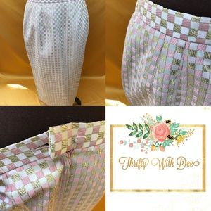 Pink Gold Cream Pencil Skirt