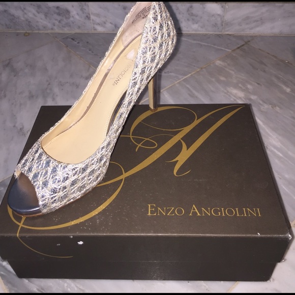 75 off Enzo Angiolini Shoes Enzo Angiolini silver peep toe heels