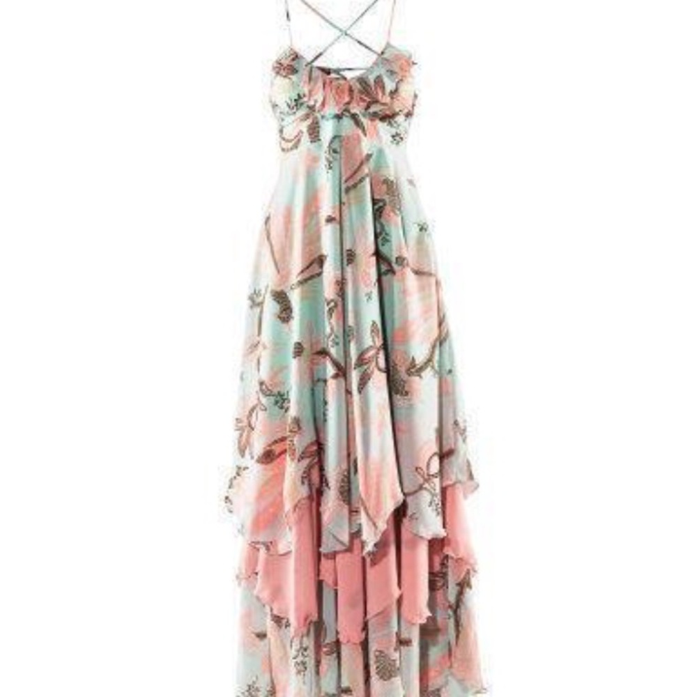 Bohemian Floral tiered ruffle Maxi