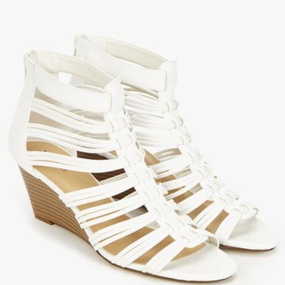 Cutout white sandals
