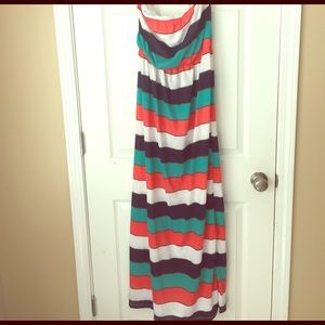 Strapless orange real navy maxi!